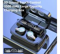 Led Mirror TWS Bluetooth Earphones 3500mAh Power Bank Charging Box Casque sans fil Stéréo Écouteurs Casques Mic amp; Lampe de poche-M18