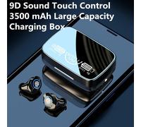 Led Mirror TWS Bluetooth Earphones 3500mAh Power Bank Charging Box Casque sans fil Stéréo Écouteurs Casques Mic amp; Lampe de poche-M17