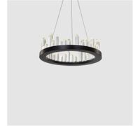 LED Modern Chandelier Lamp, Modern - Pendant Light Crystal Round Chandelier Compatible with Living Room Dining Hall Bedroom Art Minimalist Indoor Led Lamps,Lampe à Suspension