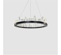 LED Modern Chandelier Lamp, Modern - Pendant Light Crystal Round Chandelier Compatible with Living Room Dining Hall Bedroom Art Minimalist Indoor Led Lamps,Lampe à Suspension