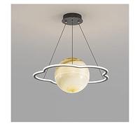 LED Modern Chandelier Lamp Simple and Modern - Planet Northern Europe Lamp Restaurant salon chambre chambre lustre lustre balle moderne lustre plafond plafond, lumière suspendue (ringshape50cm, whi