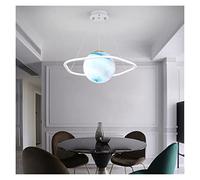 LED Modern Chandelier Lamp Simple and Modern - Planet Northern Europe Lamp Restaurant salon chambre chambre lustre lustre balle moderne lustre plafond plafond, lumière suspendue (ringshape50cm, whi