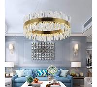 LED Modern Crystal for Living Room Morden Lighting Gold/Chrome Polished Steel Design Pendentif lampe (couleur : Cool Light 6000K Taille: Chrome)