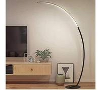 Led Modern Simple Floor lamp Standing lamp Art Decoration Nordic Style Compatible with Living Room Bedroom Study Room Light (Body Color : Warm Light Lampshade Color : Black) (Black Dimmable with rem