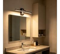 LED Moderne Applique Murale Salle de Bain Miroir Étanche Éclairages Murales Intérieur Aluminium Fer Acrylique Lampe Murale Minimaliste Long Rectangulaire Design Salon (63cm,Noir Lumière Chaude)