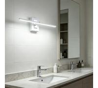 LED Moderne Applique Murale Salle de Bain Miroir Étanche Éclairages Murales Intérieur Aluminium Fer Acrylique Lampe Murale Minimaliste Long Rectangulaire Design Salon (63cm,Blanc Lumière Blanche)
