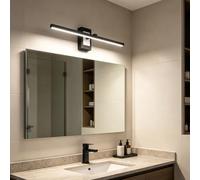 LED Moderne Applique Murale Salle de Bain Miroir Étanche Éclairages Murales Intérieur Aluminium Fer Acrylique Lampe Murale Minimaliste Long Rectangulaire Design Salon (48cm,Noir Lumière Neutre)