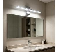 LED Moderne Applique Murale Salle de Bain Miroir Étanche Éclairages Murales Intérieur Aluminium Fer Acrylique Lampe Murale Minimaliste Long Rectangulaire Design Salon (63cm,Argentée Lumière Blanche)