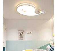 LED Moderne Ceiling Light Boy Chambre Fille Ceiling Light Dimmable, Bébé Baleine Plafond Lumière Créative Chambre D'enfant Chambre Lumière Plafond Plafonnier Lampe Nursery Plafonnier,White 60cm