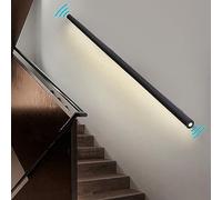 LED Mot Sensor il - Garde-corps robuste noir mat pour intérieur - Design lumineux de 140 cm pour une meilleure sécurité et visibilité