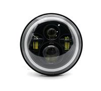 LED Moto Phares Phare Avant LED pour Moto De 7 Pouces avec Feux De Croisement LED De 4-1/2" Et 4.5" Feux Antibrouillard Et Anneau De Montage De 7"(Black)
