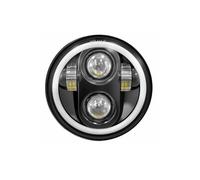 LED Moto Phares pour Sportster pour Dyna Iron 883 Phare LED 5,75 Pouces Projecteur Anneau Halo Feux Croisement Voiture Moto Clignotants DRL 5 3 4 Pouces(Black)