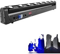 LED Moving Head Light, 8x12W RGBW, contrôle DMX512,noir, prise EU