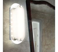 Applique chrome applique murale design moderne LED lampe en verre clair, abat-jour en verre satiné, 1x LED 3 watt 198 lumens blanc chaud, L 19 cm