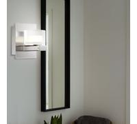 Applique murale chrome salon moderne spot mural Applique LED design argent, abat-jour clair, 1x LED 5 watt 400 lumens blanc neutre, LxH 8 x 10 cm