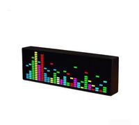 LED Music pour spectrum Display 22cm Voice Control Clock LED(Black) | 384 RGB LEDs, 100+ dynamic effects, voice activated, real-time music , immersive audio experience