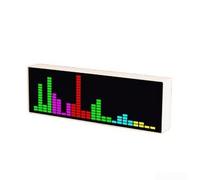 LED Music pour spectrum Display 22cm Voice Control Clock LED(White) | 384 RGB LEDs, 100+ dynamic effects, voice activated, real-time music , immersive audio experience
