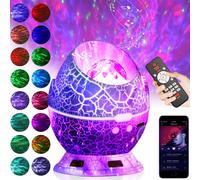 Led Musique Ciel étoilé Lampe Projecteur, Lampe de projection Étoile Projecteur Galaxy Avec Télécommande Et Haut-parleur Bluetooth Enfants Dinosaure Oeuf Cadeau