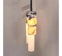 LED natural marble pendant light next to the small bedroom, Nordic E27 bulb replaceable lighting fixture