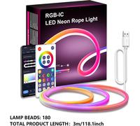 LED néon corde lumière RGB IC lumières 16 millions de couleurs graffiti Wifi Bluetooth bande musicale f��r chambre salon gaming décor