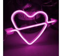 Led Neon Light Led Arc De Cupidon En Forme De Connecter Décor Light Heart Nuit Lampes Love Letter Marquee Inscrivez Pour La Fête De Noël Salle De Fête D'anniversaire Salle En-Coeur De Flèche