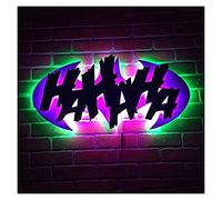 LED Neon Light Signs-Classic Comics Villain Avec Bat LED Applique Murale Neon Light Décoration Pour La Décoration De Bar De Salon De Chambre D'enfant - Avec Télécommande ( Color : Green and Purple )
