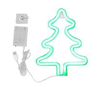 LED Neon Light Signs Night Light, Sapin de Noël Neon Light Christmas Tree Green Night Sign, Signe D'art Mural LED en Forme D'arbre de Noël avec Batterie ou Alimentation USB, Lampe de Nuit Suspendue Po
