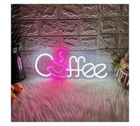 LED néon signe Coffee Enseigne Au Néon LED Lumière Dimmable Alimenté Par USB Pour Café Tae Home Bar Club Magasin Entreprise Décoration Murale Lampe 15.75inx6.5in