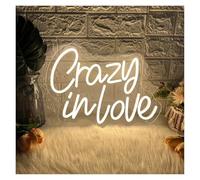 LED néon signe Enseigne Au Néon Crazy In Love Variable, Pour Décoration De Chambre À Coucher De Mariage, Lumière D'ambiance Romantique, Alimentée Par USB, 40cm