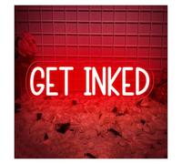 LED néon signe Enseigne Au Néon Get Inked lumière LED À Intensité Variable Pour Studio De Tatouage, Salon De Beauté, Magasin, Décoration Murale Lampe 13.78inx4.33in