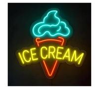 LED néon signe Enseigne Au Néon Ice Cream Lumière LED Pour Bar À Dessert, Magasin De Bonbons, Café Boulangerie Snack, Décoration Murale, Lampe À Intensité Variable 50cm(Style 1)