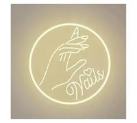 LED néon signe Enseigne Au Néon Nails Pour Décoration Murale Lumière LED Alimentée Par USB Pour Salon De Manucure, Bureaux, Grottes, Bars, Fêtes, 28cm×28cm(Warm White)