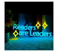 LED néon signe Enseigne Au Néon Readers Are Leaders À À Intensité Variable Pour Bibliothèque, Salle De Classe, Salle De Lecture, Librairie, Décoration 42cmx21cm(UNE)
