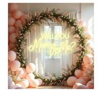 LED néon signe Enseigne Lumineuse LED Néon Will You Marry Me À Intensité Variable Pour Les Mariages, Les Fiançailles, La Décoration De Chambres Et De Fêtes 45cmx22.1cm(Orange,Blue,Green,Silver,Black)