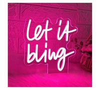 LED néon signe Let It Bling Enseigne Au Néon LED Lumière Dimmable Alimenté Par USB Pour Chambre Bureau Fête D'anniversaire Décoration Murale Lampe 14.17inx13.78in