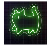 LED néon signe Panneau Néon En Forme De Chat Mignon, Luminosité Réglable, Alimenté Par USB, Pour Chambre D'enfant, Animalerie, Magasin, Décoration Murale 12.6inx12.4in(Orange,Blue,Green,Silver,Black)