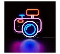 LED néon signe Panneau Néon LED Pour Appareil Photo, Décoration Murale Et De Table, Panneaux Lumineux Pour Chambre À Coucher, Chambre D'enfant, Bar 22.7cm×23.2cm