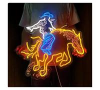 LED néon signe Signe Néon De Cowboy, Lumière LED Pour Décoration Murale USB Pour Chambre À Coucher Grotte Magasin, Fête À Domicile, Salle D'anniversaire, 43cm×43cm