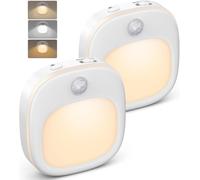 Led Night Light [Pack Of 2], Motion Detector Lamp For Interior, Battery, Powered By Battery Operated Magnetic Cupboard Light Warm White For Hallway, Stairs, Kitchen, Wardrobe, Wardrobe