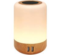 Led Night Light With 4 Usb Charging Ports, Colorful Bedside Lamp, Touch Night Lamp With 8 Changing Colors For Bedroom, Baby Room And Living Room