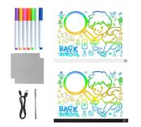 LED Note Board - 7 Colors Dry Erase for Kids | Touch Control Light Up Drawing with Bright Color Options & Smooth Writable Design for Night, Dark Rooms, Offices and School