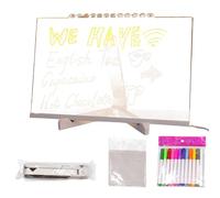LED Note Board Colors, Light-Up Acrylic Dry Erase Message Board, 7.87x11.8 inches Glow Memo Display with Rewritable Surfaces for Shops, Cafes, Bars, Schools and Home Décoration