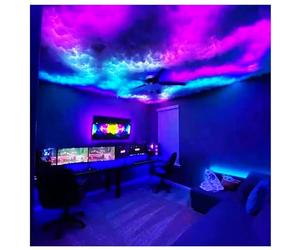 Led Nuage Plafond Coton, LED Nuage Lumière, Plafonnier Nuage, Lampe De Nuit LED Cloud Avec Couleur Réglable Avec Contrôle D'application Bande Lumineuse De Décoration De Bar 10m