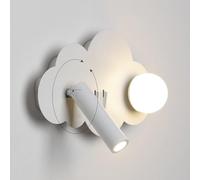 LED nuages lumière 6W enfants applique avec interrupteur rotatif lanterne murale intérieur réglable spot mural blanc chaud fille garçon chambre lampe de chevet 2 flamme pour chambre salon R