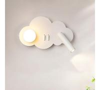 LED nuages lumière 6W enfants applique avec interrupteur rotatif lanterne murale intérieur réglable spot mural blanc chaud fille garçon chambre lampe de chevet 2 flamme pour chambre salon L