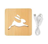 LED Nuit Lumière Creux Lapin Conception Protection Des Yeux En Bois Lampe pour Chambre Salon Bureau