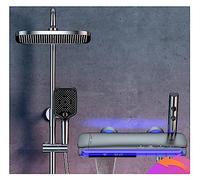 LED numérique bain douche ensemble salle de bain chaud froid mélangeur système de douche baignoire murale pluie bain robinet thermostatique atmosphère lampe robinet(JPD203 Thermostatic)