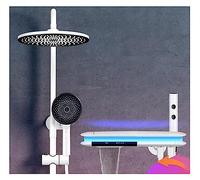 LED numérique bain douche ensemble salle de bain chaud froid mélangeur système de douche baignoire murale pluie bain robinet thermostatique atmosphère lampe robinet(JPD205 Thermostatic)