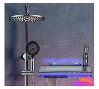 LED numérique bain douche ensemble salle de bain chaud froid mélangeur système de douche baignoire murale pluie bain robinet thermostatique atmosphère lampe robinet(JPD208 Thermostatic)