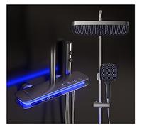 LED numérique bain douche ensemble salle de bain chaud froid mélangeur système de douche baignoire murale pluie bain robinet thermostatique atmosphère lampe robinet(JPD202 Thermostatic)